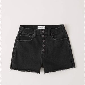 Abercrombie & Fitch black washed denim shorts